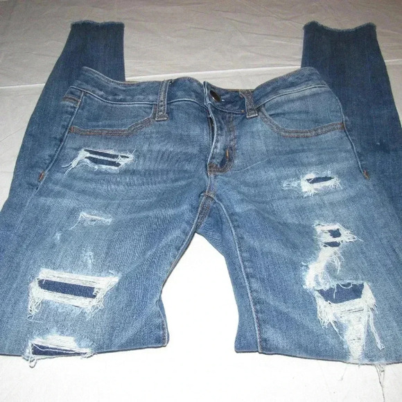 AMERICAN EAGLE Stretch Distressed Jeggings Jeans 2 - Picture 3 of 6